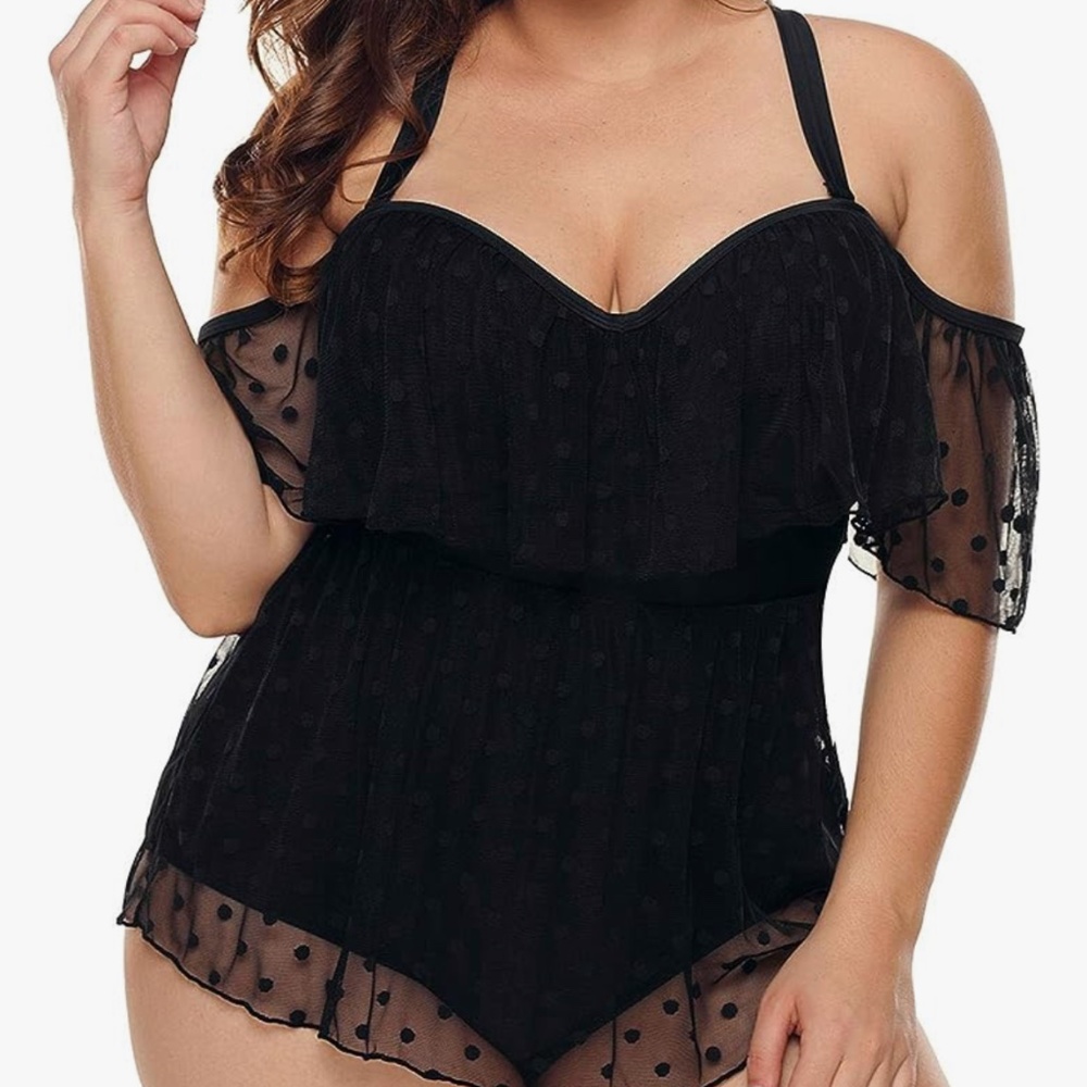 Acelitt Black One Piece Swimsuit